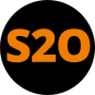 A black cicrcle with the orand letter S2O. The logo for 'Subscribe 2 Open'